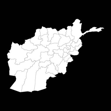 Afganistan haritası idari bölümlerle birlikte.