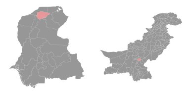 Shikarpur bölge haritası, Pakistan idari bölümü. Vektör illüstrasyonu.