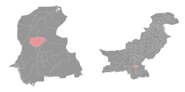 Shaheed Benazirabad district map, administrative division of Pakistan. Vector illustration. clipart