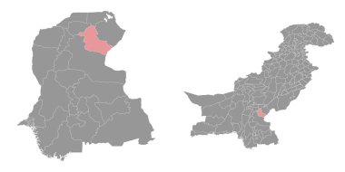 Sukkur bölge haritası, Pakistan idari bölümü. Vektör illüstrasyonu.