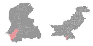 Bu bölge haritası, Pakistan idari bölümü. Vektör illüstrasyonu.