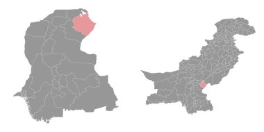 Ghotki bölge haritası, Pakistan idari bölümü. Vektör illüstrasyonu.