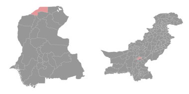 Jacobabad bölge haritası, Pakistan idari bölümü. Vektör illüstrasyonu.