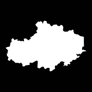 Aqmola bölgesi haritası, Kazakistan idari bölümü. Vektör illüstrasyonu.