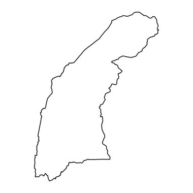 Batı Bölgesi haritası, Uganda idari bölümü. Vektör illüstrasyonu.