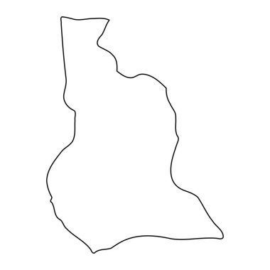 Abim Bölgesi haritası, Uganda idari bölümü. Vektör illüstrasyonu.