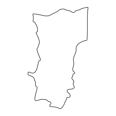 Buliisa Bölgesi haritası, Uganda idari bölümü. Vektör illüstrasyonu.