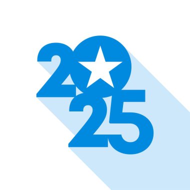 İçinde Somali bayrağı olan 2025 afişi. Vektör illüstrasyonu.