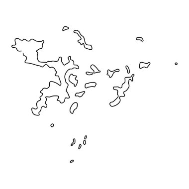 Kalangala Bölgesi haritası, Uganda idari bölümü. Vektör illüstrasyonu.