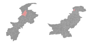 Upper Dir district map, administrative division of Pakistan. Vector illustration. clipart