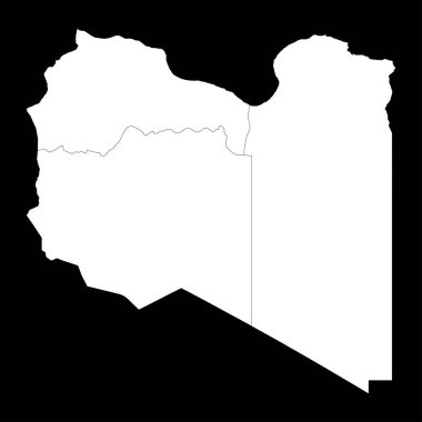 Eyaletlerle birlikte Libya haritası. Vektör illüstrasyonu.