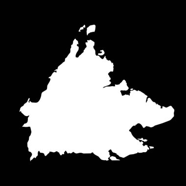 Sabah devlet haritası, Malezya idari bölümü. Vektör illüstrasyonu.