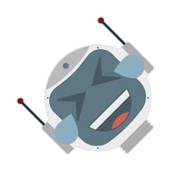 Robot surat gözyaşlarıyla güler. Vektör illüstrasyonu.