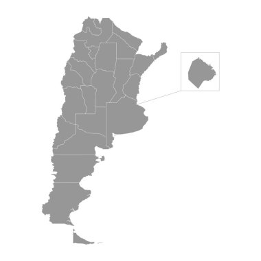 Buenos Aires şehir haritası, Arjantin idari bölümü. Vektör illüstrasyonu.