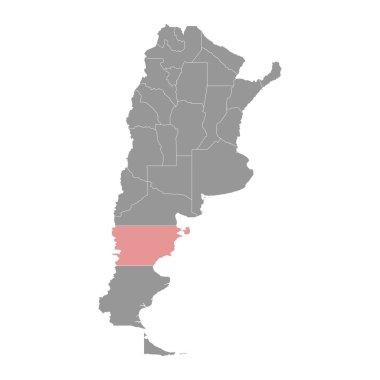 Chubut Eyaleti haritası, Arjantin idari bölümü. Vektör illüstrasyonu.