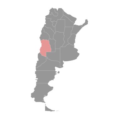 Mendoza Eyaleti haritası, Arjantin idari bölümü. Vektör illüstrasyonu.