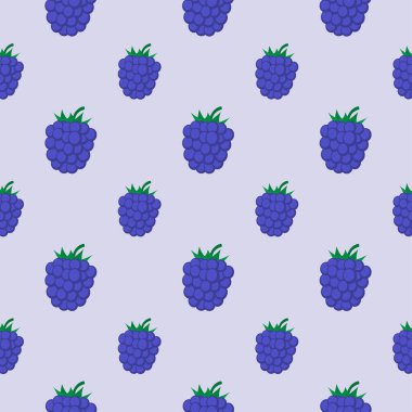 Böğürtlenli kusursuz desen. Vektör illüstrasyonu.