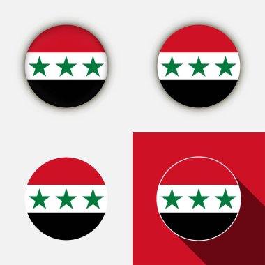 Suriye 'nin farklı bayrakları. Vektör illüstrasyonu.