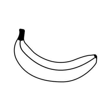 Düz çizgi muz. Vektör illüstrasyonu.