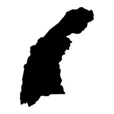 Batı Bölgesi haritası, Uganda idari bölümü. Vektör illüstrasyonu.