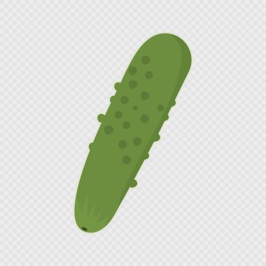 Çizgi filmdeki tek salatalık. Vektör illüstrasyonu.