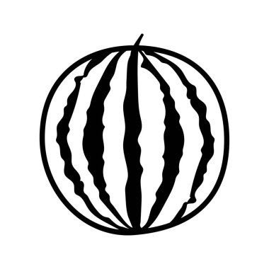 Düz çizgi karpuz. Vektör illüstrasyonu.