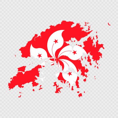 Bayraklı Hong Kong haritası silueti.