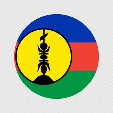 Yeni Caledonia çemberi bayrağı. Vektör illüstrasyonu.
