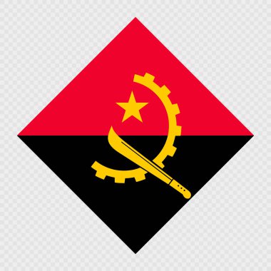 Angola eşkenar dörtgen bayrağı. Vektör illüstrasyonu.