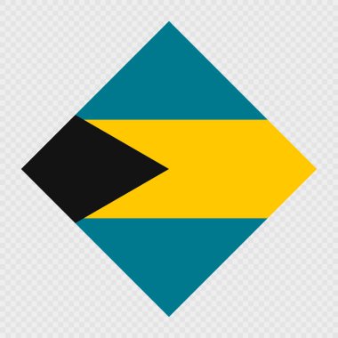 Bahamalar eşkenar dörtgen bayrağı. Vektör illüstrasyonu.