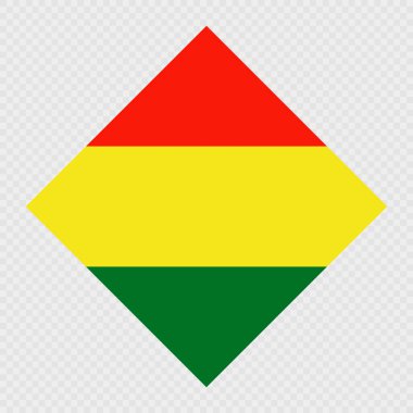 Bolivya eşkenar dörtgen bayrağı. Vektör illüstrasyonu.