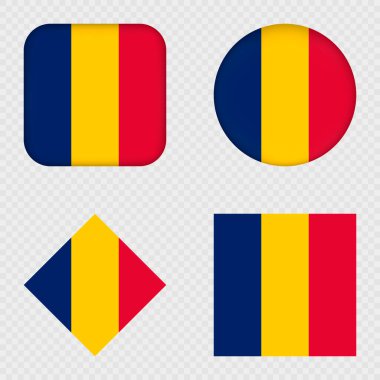 Chad Flag Simgeleri Paketi. Vektör illüstrasyonu.