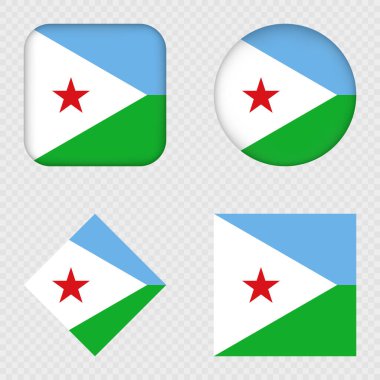 Djibouti Flag Icons Pack. Vector illustration. clipart