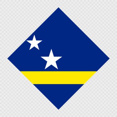 Curacao eşkenar dörtgen bayrağı. Vektör illüstrasyonu.