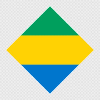 Gabon eşkenar dörtgen bayrağı. Vektör illüstrasyonu.