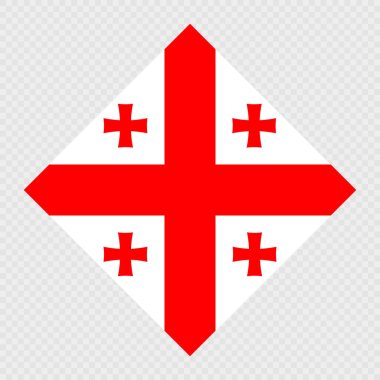 Georgia eşkenar dörtgen bayrağı. Vektör illüstrasyonu.