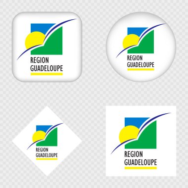 Guadeloupe Bayrak Simgeleri Paketi. Vektör illüstrasyonu.