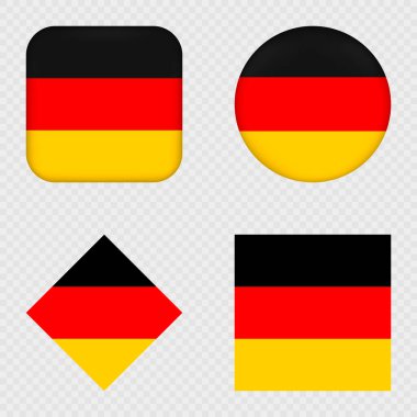 Almanya Bayrak Simgeleri Paketi. Vektör illüstrasyonu.