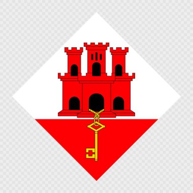 Gibraltar eşkenar dörtgen bayrağı. Vektör illüstrasyonu.
