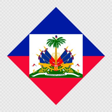 Haiti eşkenar dörtgen bayrağı. Vektör illüstrasyonu.
