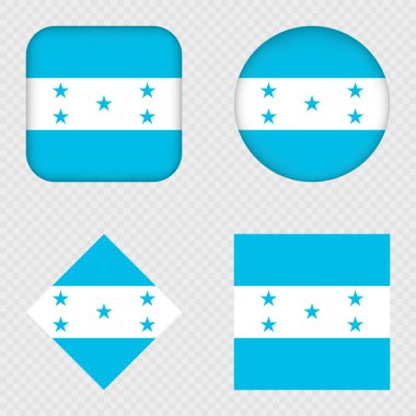 Honduras Bayrak Simgeleri Paketi. Vektör illüstrasyonu.