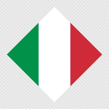 İtalya eşkenar dörtgen bayrağı. Vektör illüstrasyonu.