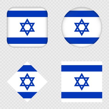 Israel Flag Icons Pack. Vector illustration. clipart