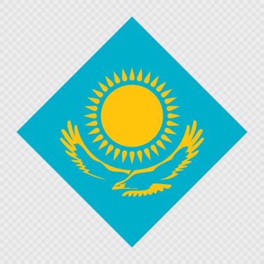 Kazakistan eşkenar dörtgen bayrağı. Vektör illüstrasyonu.