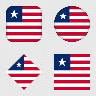 Liberia Flag Icons Pack. Vector illustration. clipart