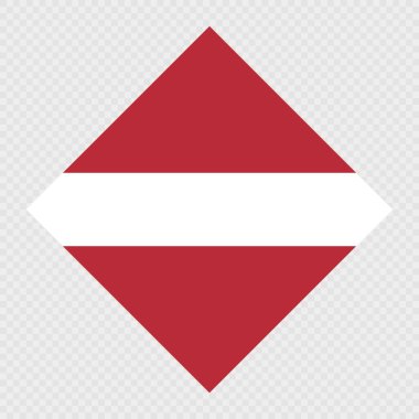 Letonya eşkenar dörtgen bayrağı. Vektör illüstrasyonu.