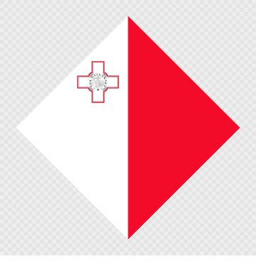 Malta eşkenar dörtgen bayrağı. Vektör illüstrasyonu.