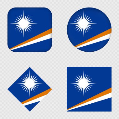 Marshall Adaları Bayrak Simgeleri Paketi. Vektör illüstrasyonu.