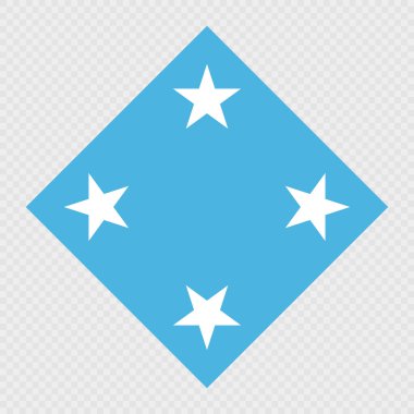 Mikronezya eşkenar dörtgen bayrağı. Vektör illüstrasyonu.