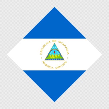 Nikaragua eşkenar dörtgen bayrağı. Vektör illüstrasyonu.